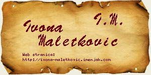 Ivona Maletković vizit kartica
